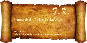 Tamaskó Kristóf névjegykártya