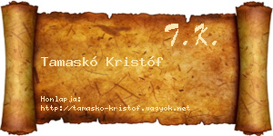 Tamaskó Kristóf névjegykártya