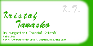 kristof tamasko business card